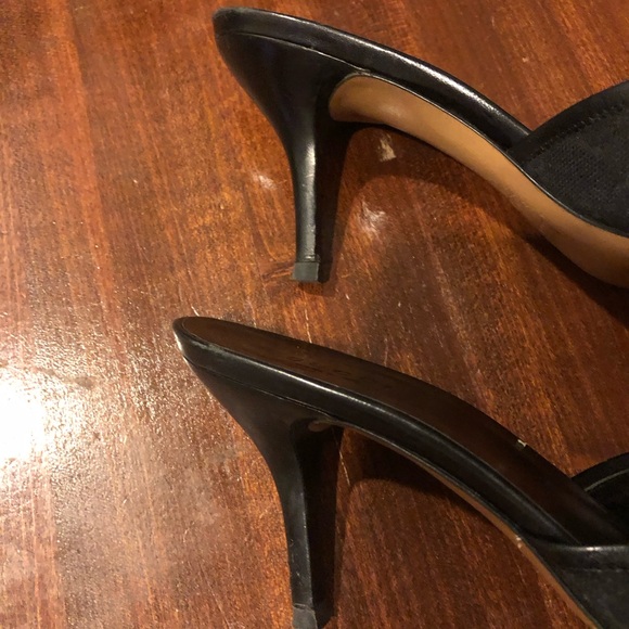 Gucci black horsebit accent black monogram mules - Picture 3 of 6